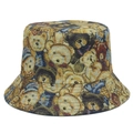 Bob mignon en jacquard avec motif ours en peluche et imprimés de dessins animés colorés - Modèle Motif Ours Beige Clair (Modèle Deux)