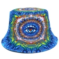Psychedelic eye pattern bucket hat with heart pupils for streetwear in vibrant colors - Adult Size / Heart Pupil Eye (BS411)