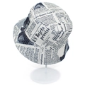 Unisex cream bucket hat featuring vintage newspaper print design for a chic look - One Size / Beige