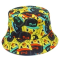 Gelber Fischerhut mit Cartoon-Entenmuster und Duck-Print für sommerlichen Outdoor-Sonnenschutz - Einheitsgröße(56-58cm) / Gelbe Ente (Wendbar)
