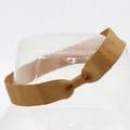 Detail eines braunen Ripsband-Schleifenzubehörs für Hüte mit feiner Rippenstruktur - Braun (8#)