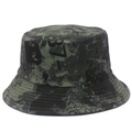 Bob réversible à motif camouflage vert foncé avec imprimé 37- et bord large surpiqué - Taille unique / Couleur Foncée (Camouflage Vert Foncé)