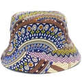 Ethnic bohemian print bucket hat with colorful geometric patterns for sun protection - Bohemian Wave Patchwork (5#)