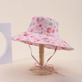 Cappello da sole rosa con motivi astratti e fiocco regolabile per l'esterno - Punti Astratti Rosa Rosso Alzavola (17#)