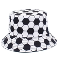 Classic black and white soccer pattern bucket hat for sports and outdoor sun protection - One Size / Small Football