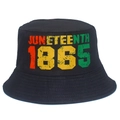 Cappello da pescatore vintage in cotone nero con stampa Juneteenth 1865 per protezione solare - Taglia unica / Stile con Stampa Juneteenth Nero (BS620)