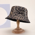 Stylish leopard print bucket hat with metallic finish for sun protection and fashion - Gold Brown Leopard