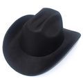 Detail of black western cowboy hat with fine mesh texture and classic curved brim design - One Size / Black