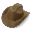 Detail of a brown woven western cowboy hat showing high-quality synthetic fiber texture - One Size / Brown