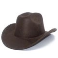 Cappello fedora marrone scuro in finta pelle di serpente con tesa curva e stile vintage - Taglia unica / caffè
