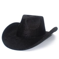 Cappello da cowboy jazz in pelle PU nera con trama a pelle di serpente e tesa curva - Taglia unica / Nero