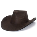 Cappello da cowboy marrone scuro in finta pelle di serpente con corona stile cattleman - Taglia unica / caffè