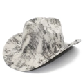 Classic western cowboy hat with black and white tie-dye pattern on white background - One Size / Grey Tie Dye