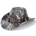 Dettaglio di un cappello da cowboy western con motivo a coccodrillo e stella decorativa - Parte Superiore a Cuore / Nero