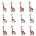 Kleurrijke giraffe hangers van legering voor doe-het-zelf sieraden in roze en wit - Meerkleurig