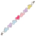 Bijou de téléphone en perles de cœur résine colorée aux tons pastels dégradés et doux - Coloré