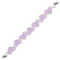 Chaîne de téléphone à perles cœur en résine violette avec fermoirs métalliques argentés - Violet