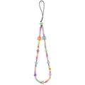 Detail of colorful candy-colored beads and butterfly charms for handmade phone strap - Candy Color Butterfly Beaded Phone Chain