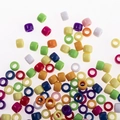 Perline a barilotto in resina colorata 9x7mm con foro grande per gioielli DIY - Perlina a Foro Grande Cilindrica / 100 Pezzi/Confezione (9x7mm) / Colori misti multicolori