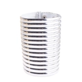 Polished silver layered cuff bracelet with metallic finish and secure snap button closure - Silver