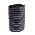 Detail view of multi-layer wide black cuff bracelet with secure metal snap buttons - Black