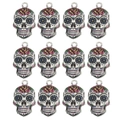 Detail of twelve colorful sugar skull alloy charms for DIY necklaces and bracelets - Skull Pattern (16) / 10 Pieces Pack / Colorful