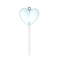 Light blue heart lollipop pendant made of translucent resin for DIY jewelry projects - Blue Transparent Heart Lollipop Pendants