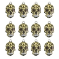 Detailed set of twelve yellow enamel skull charms with black floral patterns for DIY jewelry - Skull Pattern (11) / 10 Pieces Pack / Colorful