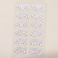 Set of 12 pairs minimalist cream pearl stud earrings with gold flower-shaped alloy settings - Pearl Flower Petal Style