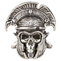Retro Spartan helmet and skull ring in antique silver finish for men and women - Viking Ghost Head Style