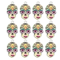 Bulk set of 12 colorful sugar skull alloy charms for DIY necklaces and bracelets - Skull Pattern (6) / 10 Pieces Pack / Colorful