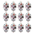 Set mit zwölf bunten Totenkopf-Anhängern aus Legierung mit Herzmustern für DIY-Schmuck - Totenkopf-Muster (3) / 10er Pack / bunt