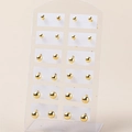 12 pairs set of polished gold ball stud earrings in various sizes on a display card - Gold Bead Style