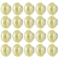 Set of 20 cream alloy resin large hole beads with silver core for DIY jewelry - Large Hole Bead Style / 20 Pieces Set / Gold