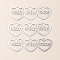 Three-piece silver heart puzzle pendants set with Best Friends engraving for DIY jewelry - Best Friends Hollow Heart Pendants - Silver