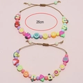 Handmade 26cm adjustable colorful fruit beaded woven bracelet set with fruit slice beads - Multicolor Fruit Style