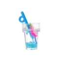 Miniature resin luminous fruit cup pendant with blue ice and straw for DIY jewelry making - Blue Cup Style (Luminous)