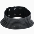 Choker ancho negro con purpurina de estilo étnico y botones de presión metálicos plateados - Collar choker / Negro