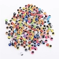 Colorful resin evil eye beads for DIY jewelry making with diverse bright patterns - Mixed Color Round Style / 50 Pieces