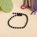 Close-up of black metal ball chain with connector shown among various colorful chain options - Black