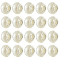 Set of 20 cream white large hole imitation pearl beads with silver metal cores for DIY jewelry - Artificial Pearl Style / 20 Pieces Set / White