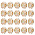 20 stuks lichtoranje iriserende glazen kralen met grote metalen gaten voor DIY sieraden - Glitterglas Stijl / Set van 20 Stuks / Levendig oranje