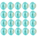 Set van 20 tiffany blauwe harskralen met grote metalen gaten voor DIY sieraden - Pareleffect Stijl / Set van 20 Stuks / Blauw