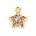 Rose gold five-pointed star pendant with sparkling rhinestones for DIY jewelry making - Gold Star Style (B1-3804)