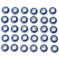 Set van 30 blauwe en witte kunsthars evil eye kralen met groot gat voor DIY-sieraden - Evil Eye Gestreepte Stijl / Set van 20 Stuks / Blauw en Wit