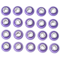 Set van 20 paarse hars kralen met groot gat en zilveren kern voor DIY-sieraden maken - Paars en Wit Gestreepte Stijl / Set van 20 Stuks / Paars en Wit