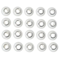 Set van 20 melkwitte harskralen met zilveren metalen kern met groot gat voor DIY-sieraden - Wit Gestreepte Stijl / Set van 20 Stuks / Wit