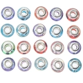 Set van 20 diverse glazen kralen met grote gaten en zilveren kernen voor DIY-sieraden maken - Veelkleurig Gevlekt Stijl / Set van 20 Stuks / Kleurrijk