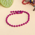 DIY purple beaded ball chain with matching connector for tags and pendants - Rose Red