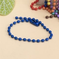Durable dark blue metal bead chain with connector for DIY necklaces and crafts - Dark Blue